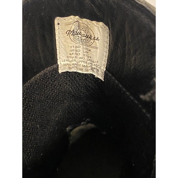 Milwaukee Black Leather Motorcycle Boots Zipper Sides size‎ 11.5D - Picture 8 of 8